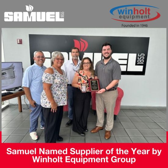 Samuel Named Supplier of the Year by Winholt Equipment Group